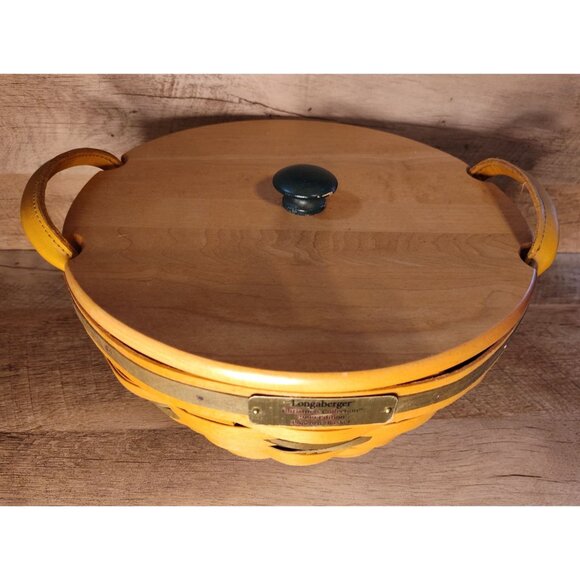 Longaberger Vintage Christmas Collection 1999 Edition Popcorn Basket W/ Lid & Ha - Picture 3 of 13